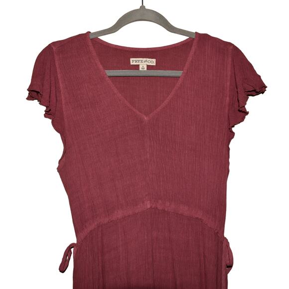 FRYE AND CO. $120 Short Sleeve Midi A-line Dress Mulberry Wine Small - Picture 5 of 6